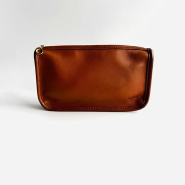Vintage Coach New York Chunky Case leather makeup kit pouch /clutch in brown bag  British Tan 7165 