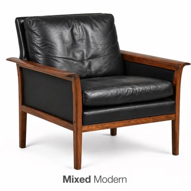 Knut Saeter Black and Rosewood Lounge Chair 