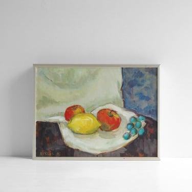 Vintage Fruit Still Life Oil Painting on Stretched Canvas 9