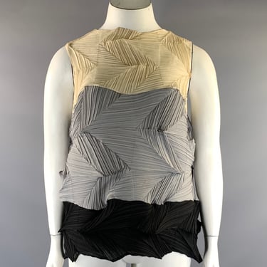 VANITE COUTURE Size One Size Cream Black Grey Polyester Spandex Casual Top