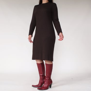 2000s Akris Chocolate Cashmere/Silk Dress