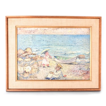 Vintage David Burliuk Unknown Title Original Oil Painting 