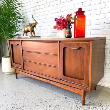 Basset Walnut Small Mid Century Modern Credenza