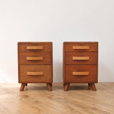 Rare Heywood Wakefield Nightstands Side Tables Challenger Series MCM 1940 