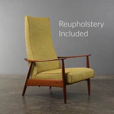Vintage Milo Baughman 74 Recliner Lounge Chair Mid Century Modern Walnut 