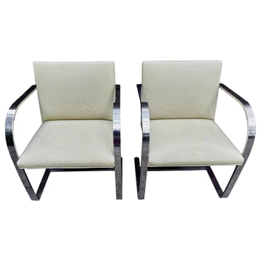 Pair of Knoll Brno Flat Bar Chairs by Mies van der Rohe