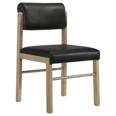 Kehoe Upholstered Dining Side Chair Black and Natural Oak