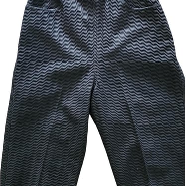 Vintage 1990s ISAAC MIZRAHI Pants Black Textured Cotton Pants Waist 28 Made in USA 