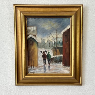 Danish Oil Painting of Children by E. Berg