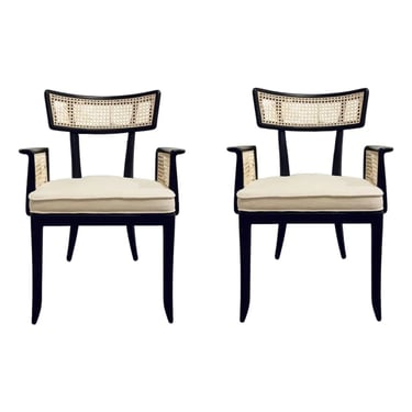 Villa & House Organic Modern Caned Marshall Chairs Pair