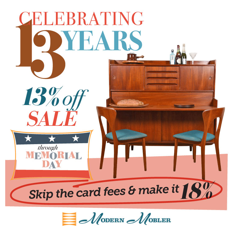 Modern Mobler MCM Furniture Memorial Day sale