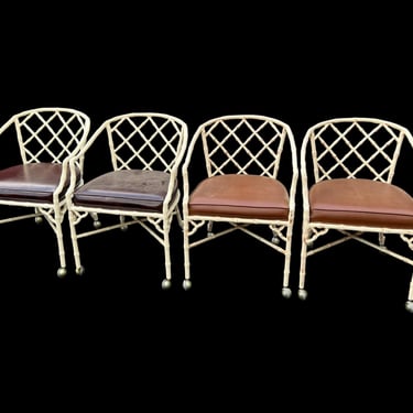 Fabulous vintage Kessler faux bamboo cast aluminum patio set 