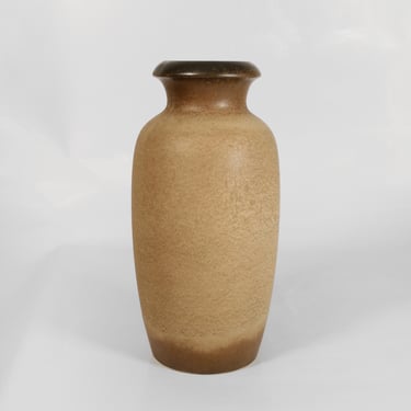 Vintage Scheurich Dripping Fat Lava Ceramic Vase Sandy Beige Mocha Brown Mid Century Modern Retro Pottery Art Studio Minimalist Modernist 