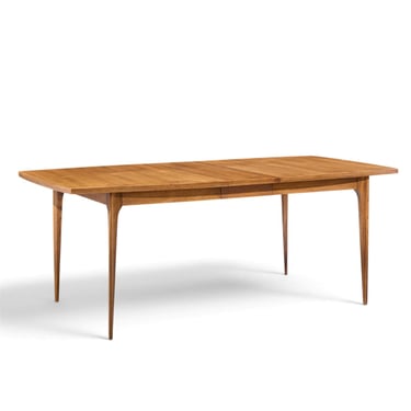 Broyhill Brasilia Mid Century Walnut Expanding Dining Table with 1 Leaf - mcm 