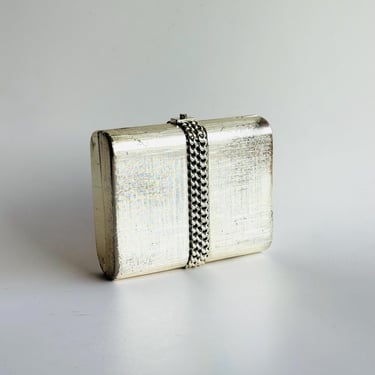 Vintage Rodo metal minauderie Clutch: silver crossbody 