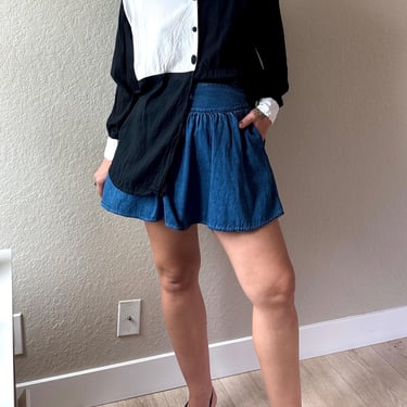 80s Black White Button Up Top 80s Colorblock Top 80s Jukebox Top Vintage Black White Button Up Vintage Colorblock Button Up 80s Rayon Top 