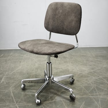 Italian Mid Century Swivel Office Chair Adjustable Chrome Desk Vintage 1970s 