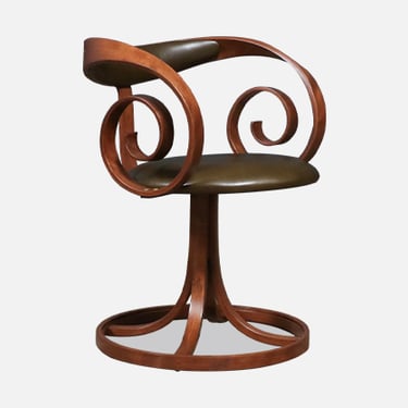 George Mulhauser "Scroll" Swiveling Armchair for Plycraft