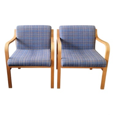 Pair MCM Bentwood Lounge Arm Chair 