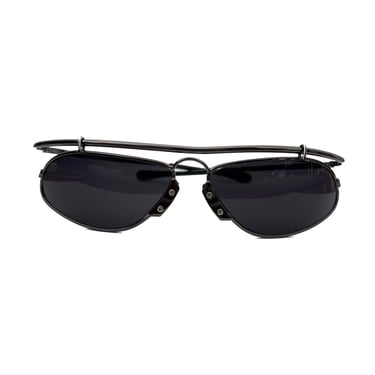 Vintage Y2K Dark Silver Industrial Style Sunglasses 
