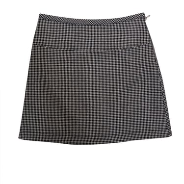 A.P.C. - Grey & Black Houndstooth Mini Skirt Sz 2