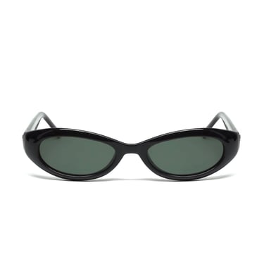 Oval Authentic 1990s Vintage Deadstock Black Frame Sunglasses 