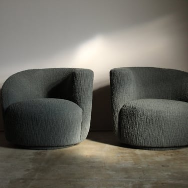 Vladimir Kagan "Nautilus" Swivel Chairs for Directional, 1980s
