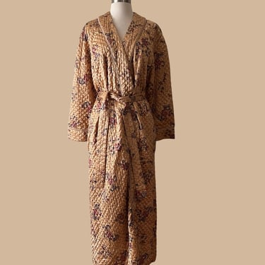 Vintage Christian Dior Quilted Floral Robe 