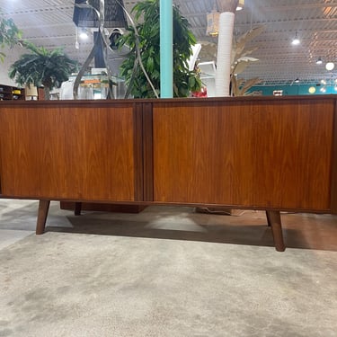 Vintage 1960s Danish Modern Teak Tambour Door Sideboard or Credenza by RS Furniture (Canada) 