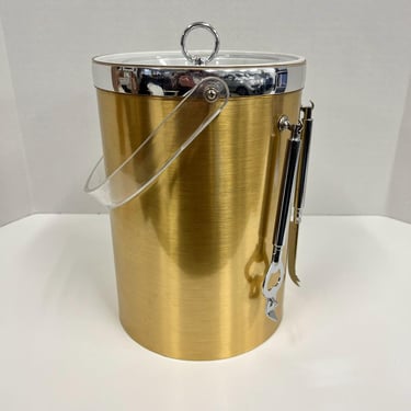 Vintage Georges Briard Gold / Silver Bar Tool Ice Bucket Set 