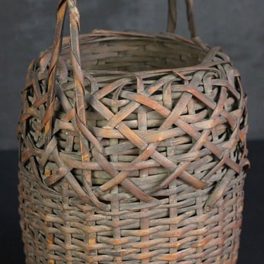 Japan Ikebana woven bamboo floral art craft 1900 Hana-Kago 