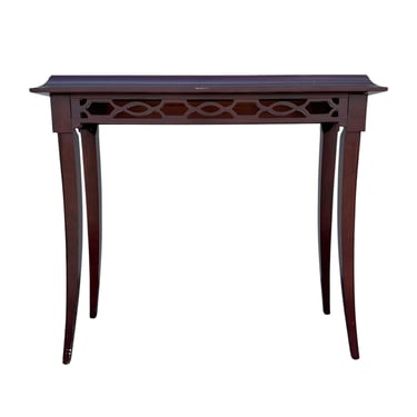 Bombay Company Narrow Console Table - Asian Chinoiserie Fretwork Entry Sofa Table - Dark Mahogany Tone Wood Accent Furniture 