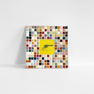 Colorful Mosaic Tile Colt Peacemaker Trinket Dish Colt .45 MCM Wild West 