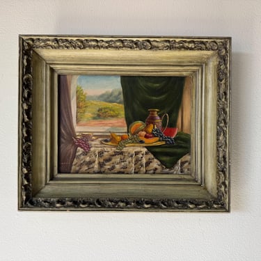 1960’s Hungarian  Viola J.K  Still Life  Oil On Canvas  Painting  – Framed 