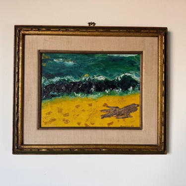 1966 Vintage Goldberg Mixed Media Impressionist Oil on Canvas Painting, Framed 