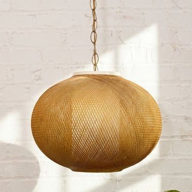 Vintage Woven Globe Pendant Light