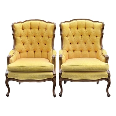 Vintage Pair of Louis XV French High Back Chairs - For Reupholstery 