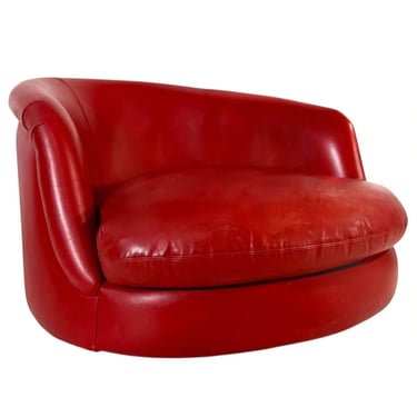Milo Baughman for Thayer Coggin Leather Tub Chair, 2000