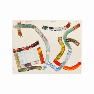 1978 William Sylvester Gamble Oil Painting on Paper Abstract Expressionist Mid Century Vintage Brushstroke 