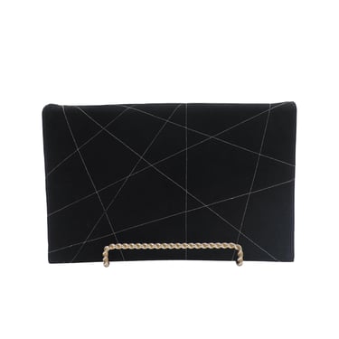 Melbourne Bags Black With White Stripes Clutch 