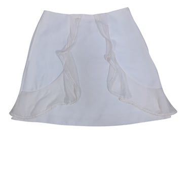 See by Chloe - White Lace Ruffle Trim Mini Skirt Sz 0