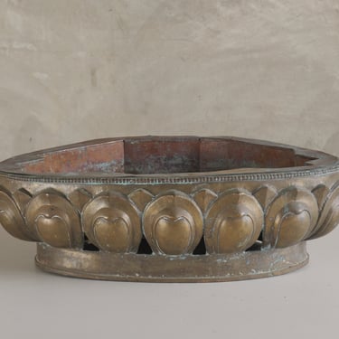 JAPANESE BRONZE LOTUS PLANTER, 19TH C