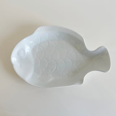 Vintage Fish Shaped Dansk Arabesque White Stoneware 11