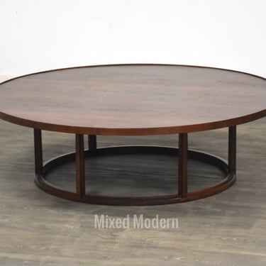 T.H. Robsjohn Gibbings for Widdicomb Round Walnut Coffee Table 