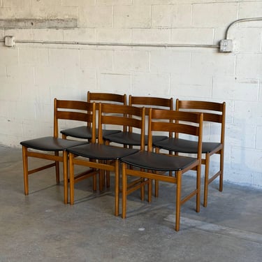 Teak Dining Chairs Set of 6 Danish Mid-Century Modern Vintage 
