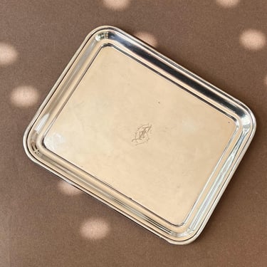 Christofle Silver Plated French Rectangular Serving Tray - Mid 20th Century Made in France 