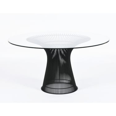 Warren Platner for Knoll Pedestal Dining Table with New 54 Round Glass 