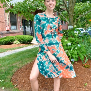 1980s Boho Tunic Dress Caftan Sheer Cotton  Breezy Summer Mini  Festival India 
