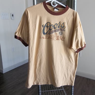 Vintage Coors T_Shirt Beer Y2K Poker Large Cool Fun Vintage Tee Early 2000s Ringer Tee 