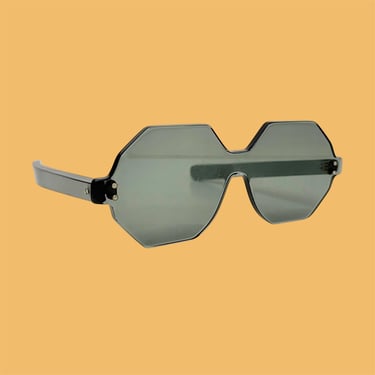 Vintage Sunglasses Retro 1960s RARE + Riviera + Chunky + Hexagon Shape + Clear + Smokey Grey + Mod + Space Age + Unisex Accessories 